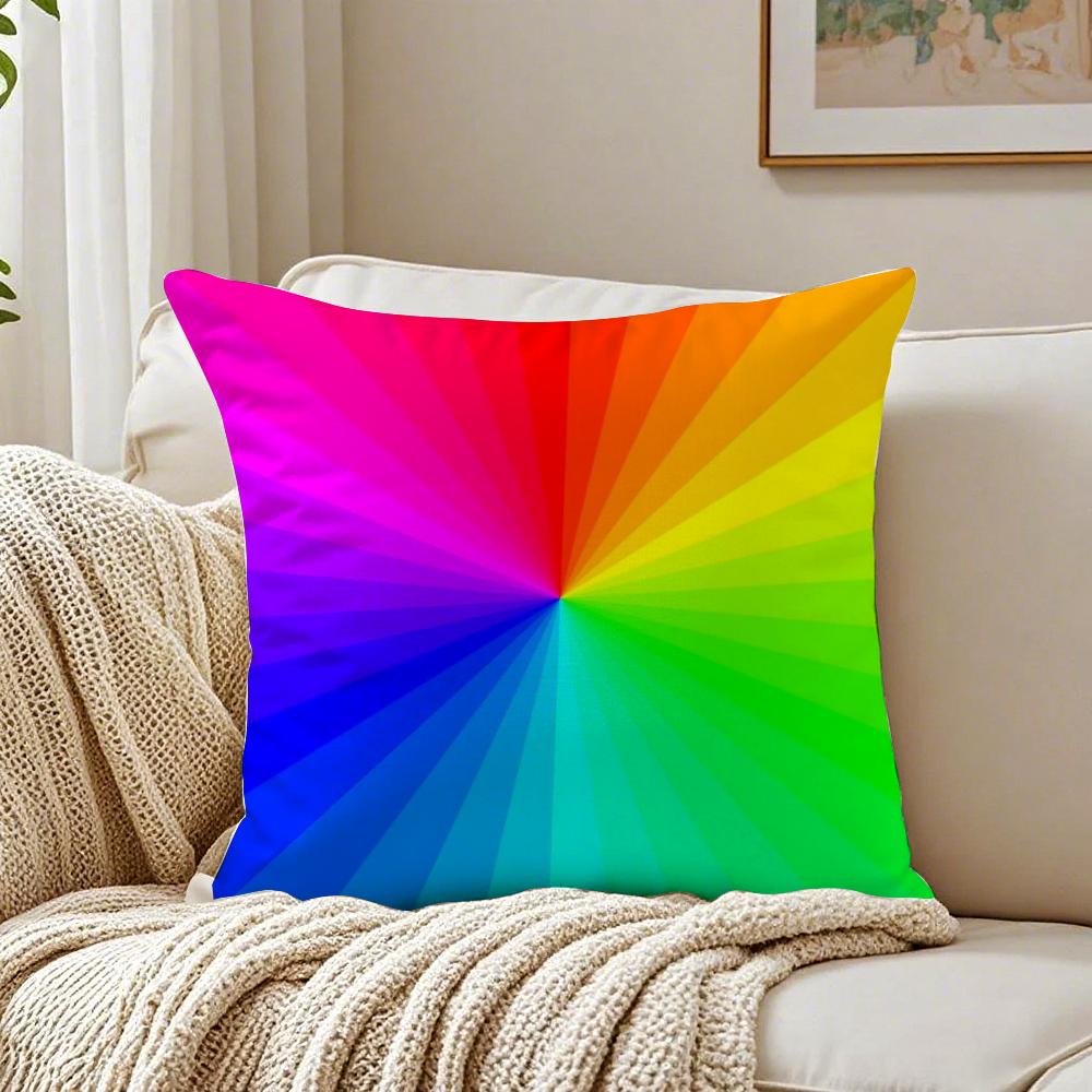 Warm Colorful Cheerful Art RRainbow Cushion Cover Pillowcase Antidustmite living Room Sofa Decor Cushion Room