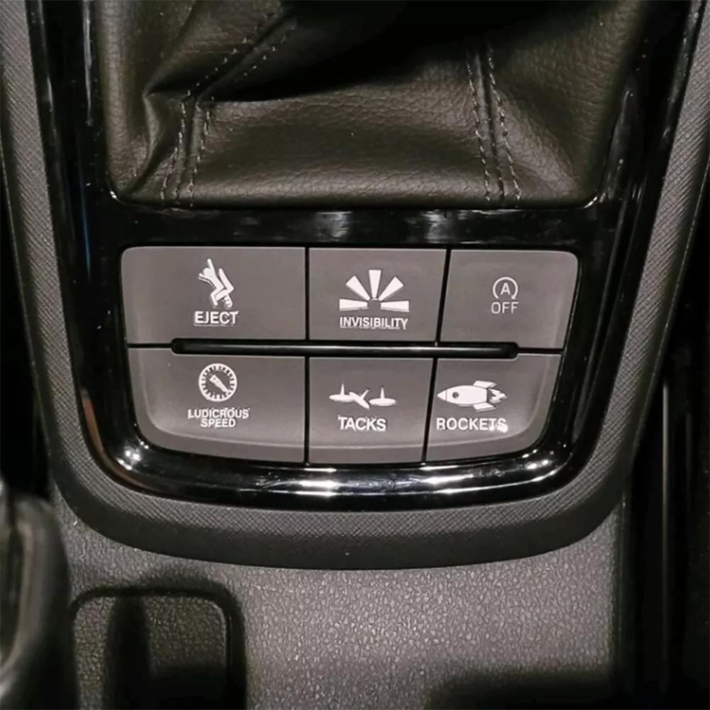 15pcs/Set Creative Car Switch Button Stickers Dashboard Console Label Decals Self-Adhesive Decorations For Car Truck