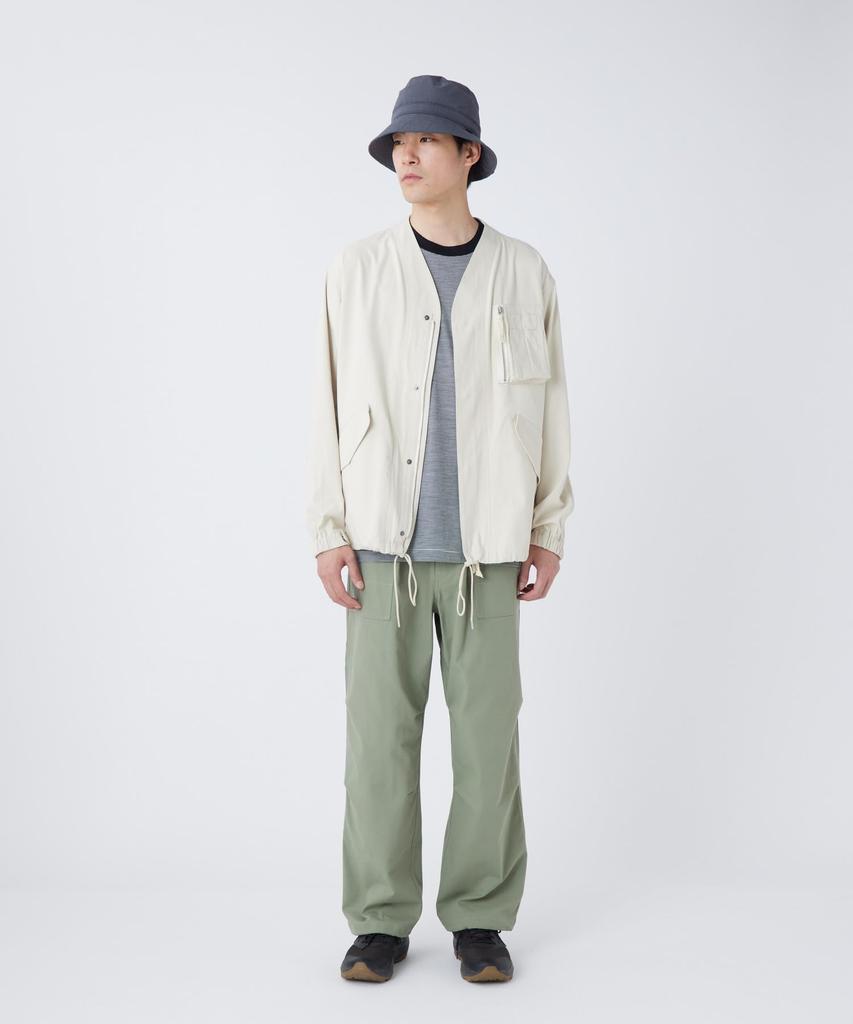 Snow Peak TAKIBI Herringbone Collarless Jacket Outerwear Jacket ECRU M JK-26SU007 Men's Women's