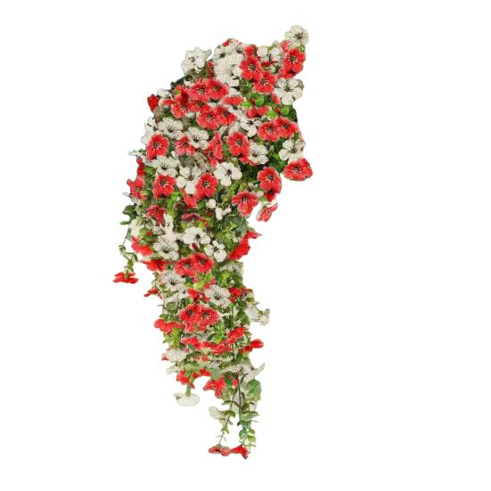 Konstgjord violett vinranka dekoration realistisk UV-beständig falsk blomma rotting inomhus utomhus trädgård veranda uteplats vägghängande konstgjord blomdekor