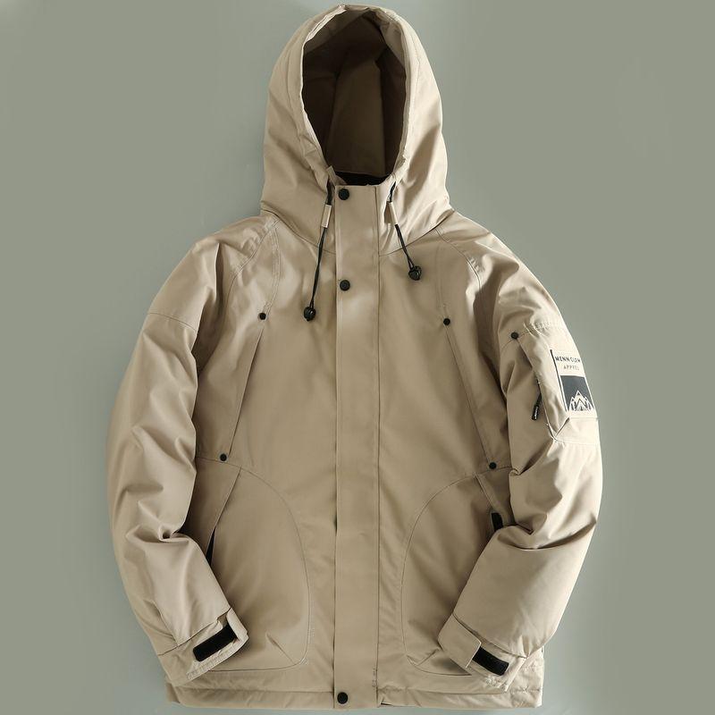 Clearance Export Cut-Label Outdoor Style Hooded Cotton Jacket for Men, Winter Thickened Warm Loose Zipper Cold-Proof Clothing, Trendy for Young People