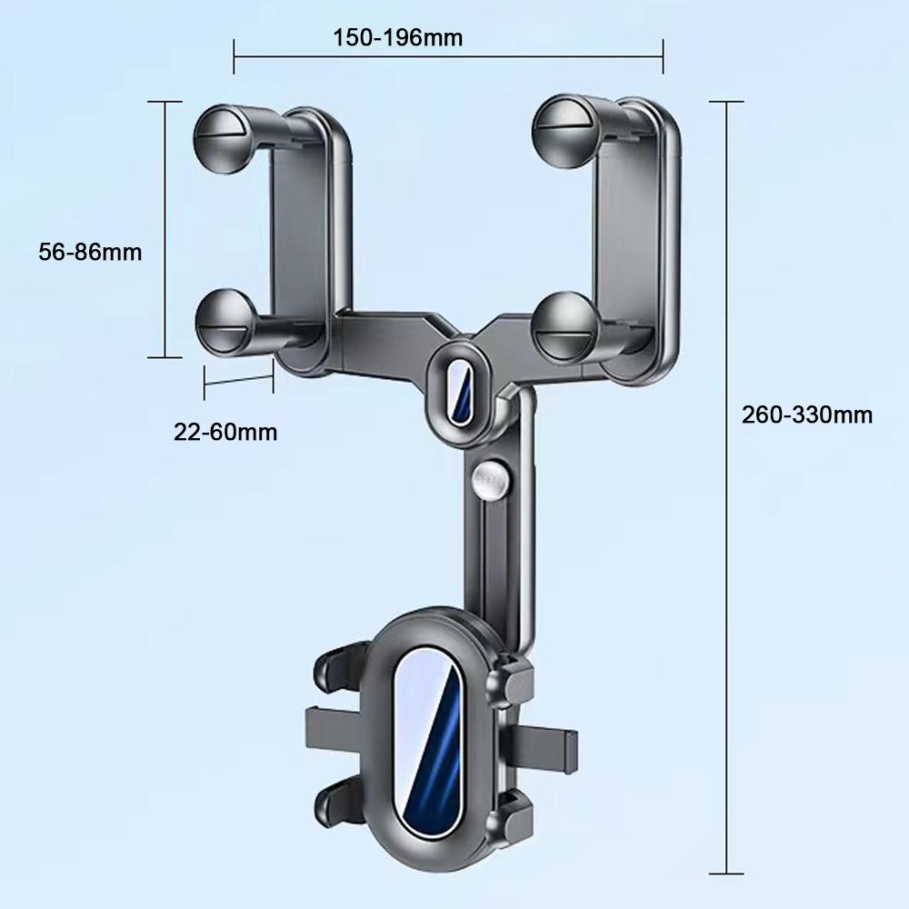 Car Phone Holder Rearview Mirror Phone Mount 360° Rotatable and Retractable Phone Stand Navigation