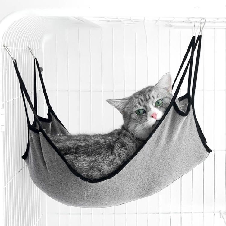 Soft Relax Cat Sleeping Hanging Bed Swing Hammock With Hook Solid Color