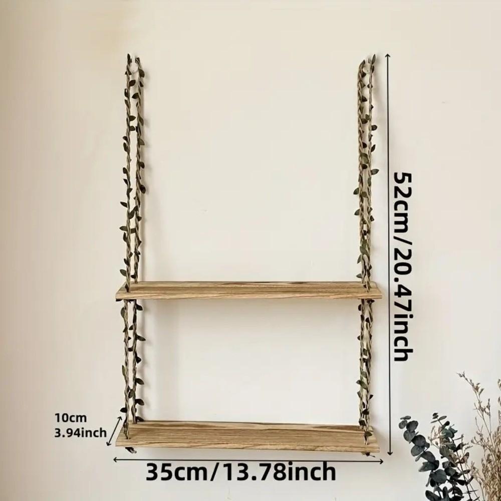 2/3 Layers Hanging Shelves Woven Hanger Wall Rack New Wall Shelves  Bedroom Decor
