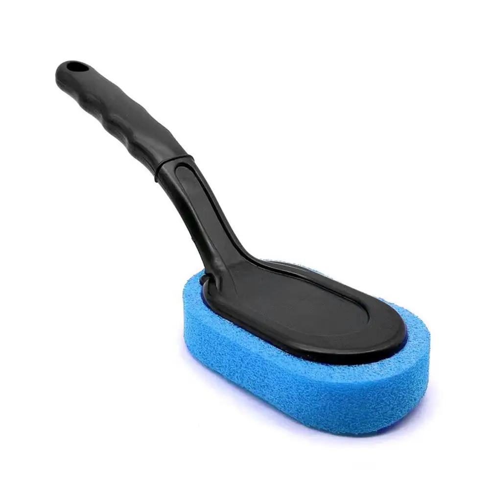 Car Tire Wheel Polishing Sponge Brush Long Handle Interior Waxing Car Hub Cleaning Sponge Accessories Brush Cleaning Tire B J6E9