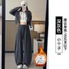 Gray Scimitar Wide-legged Women's New Spring and Autumn Small Lazy Loose Drape Casual Straight Sweatpants