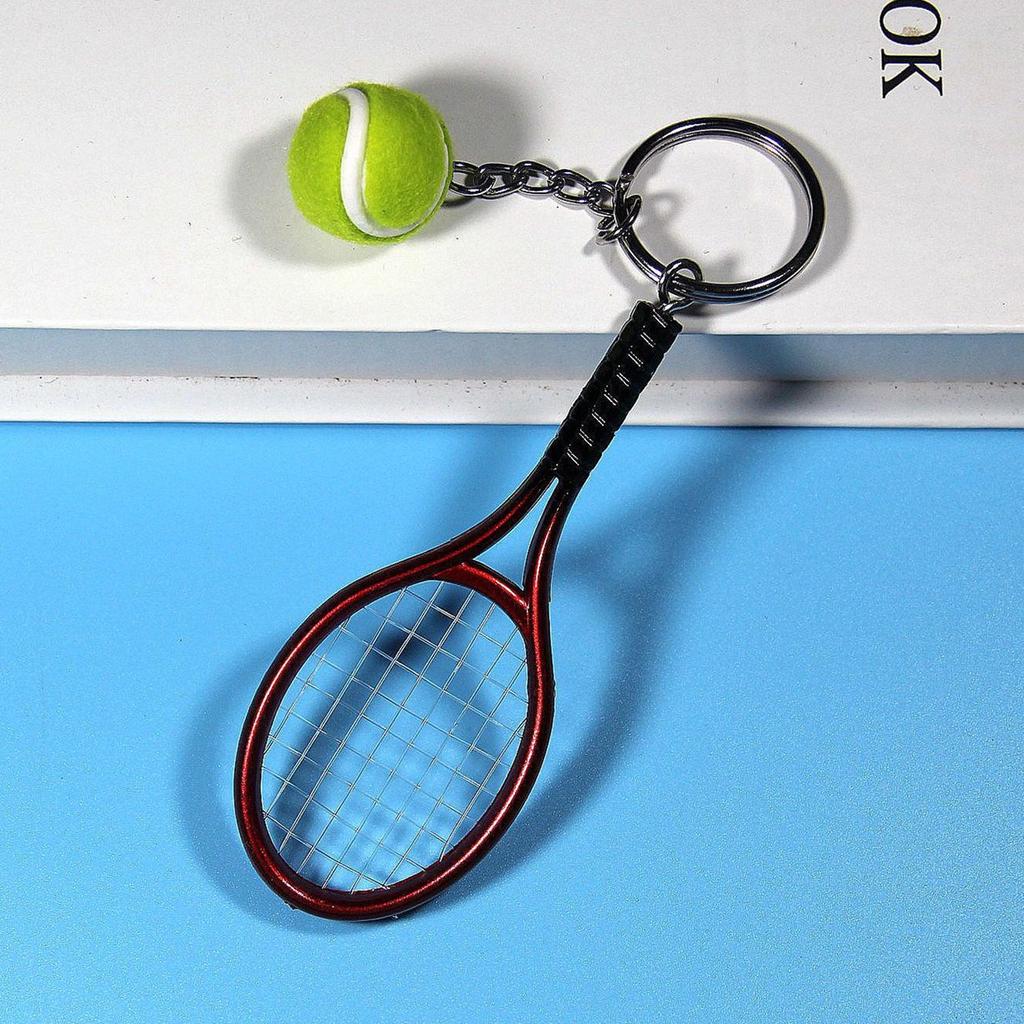 Mini Red Tennis Ball Racket Pendant Keyring Key Chain Sport Lovers Gift Toy Mini Red Tennis Ball Racket Pendant Keyring Key Chain Sport Lovers Gift Toy