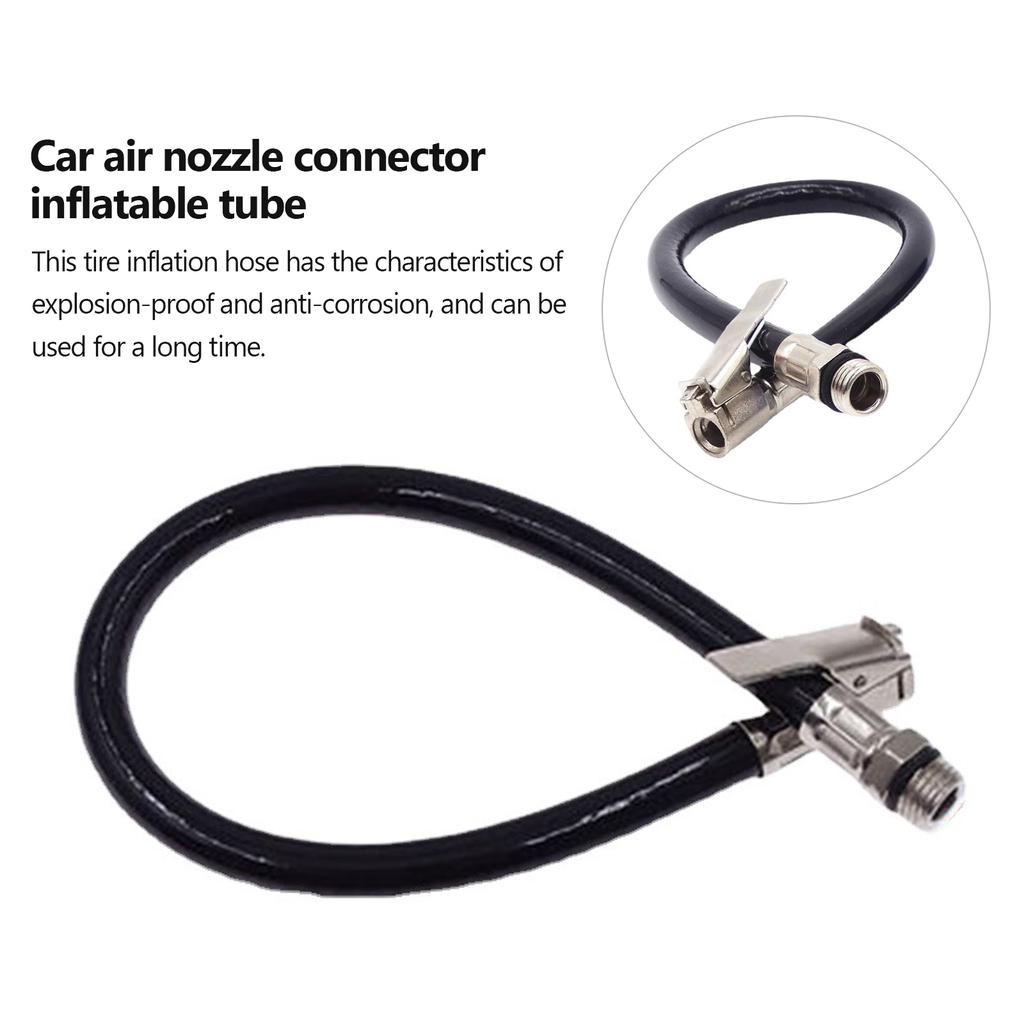 Black Tire Inflator Hose Tyre Hose Portable Air Compressor Pipe Rubber Air Rubber Hose For Car Motorbike