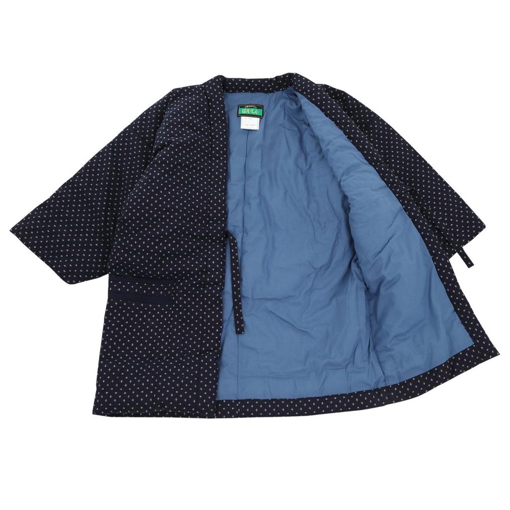 Edoten Cotton Hanten In Kurume Weave Navy Blue (Chanchanko) (Made Japan) (Large)