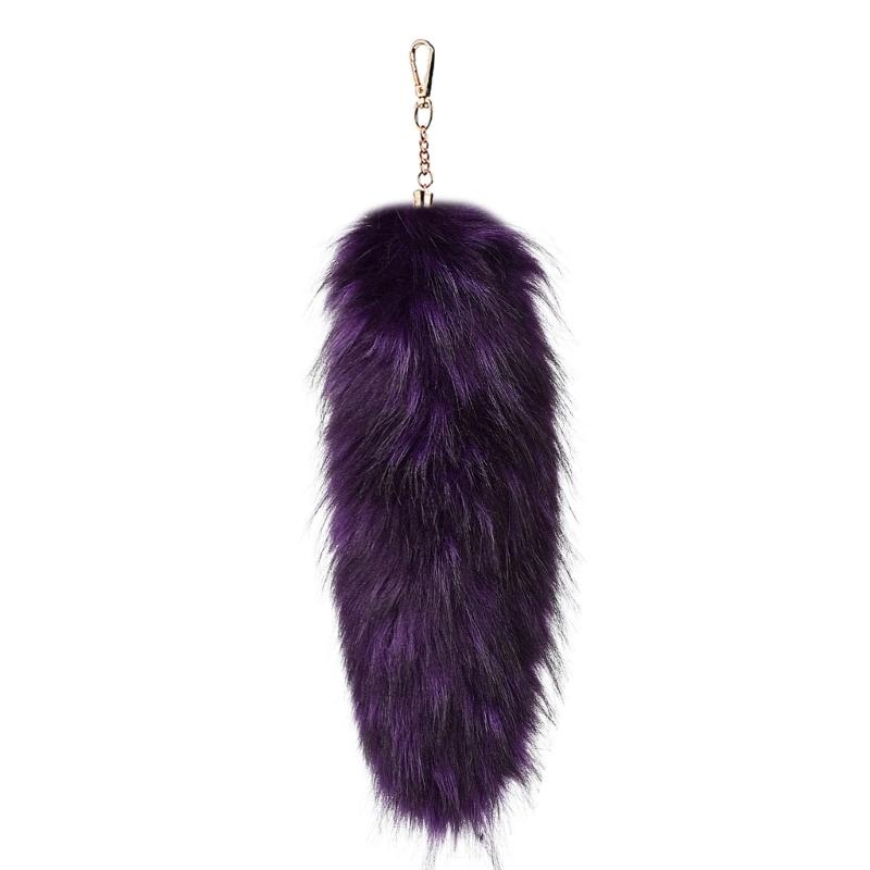 Trendy Foxes Tail Key Holder Accessory Sturdy Plush Synthetic Leather Bag Ornament Portable for Stylish Ladies Women