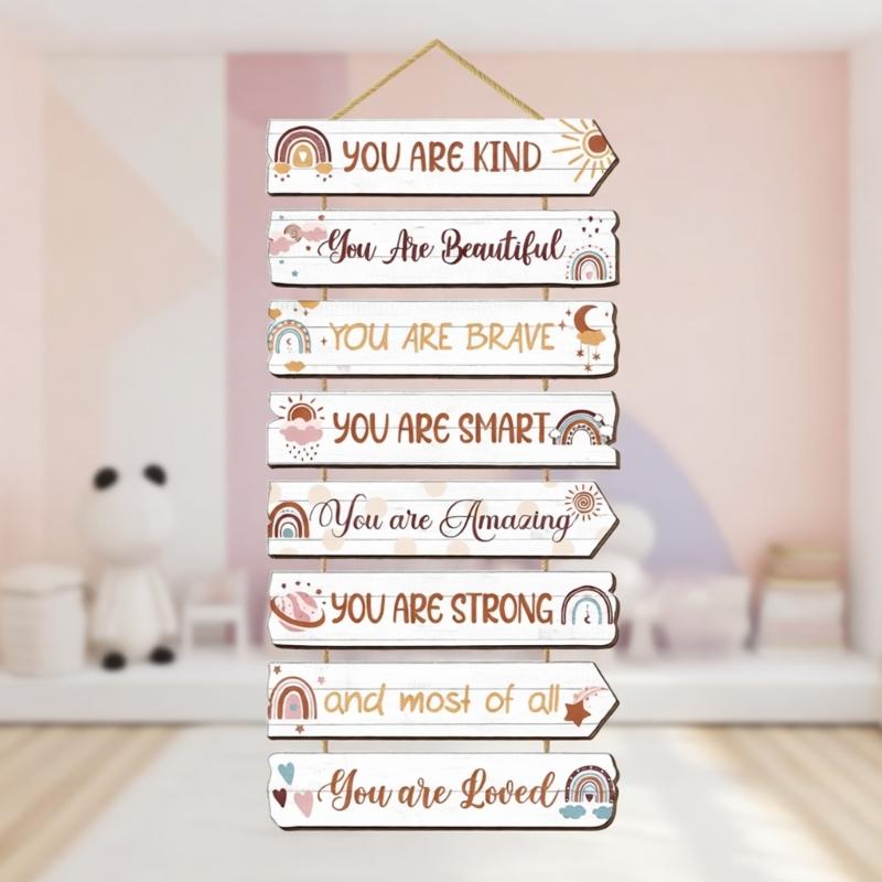 Wooden Hanging Motivational Wall Art Decoration Sign Inspirational Wall Art Decors Inspiring Positive Quotes Wall Decors
