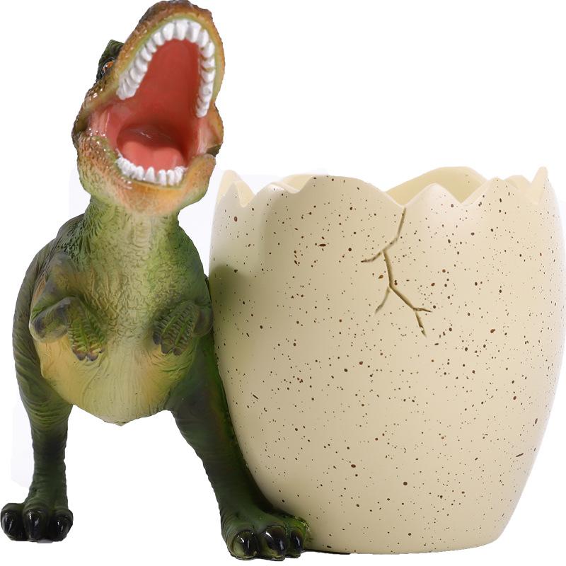 1pc Creative Cartoon Dinosaur Pen Holder Ornament Gift Desktop Storage Resin Craft Gift Decoration Home Decor