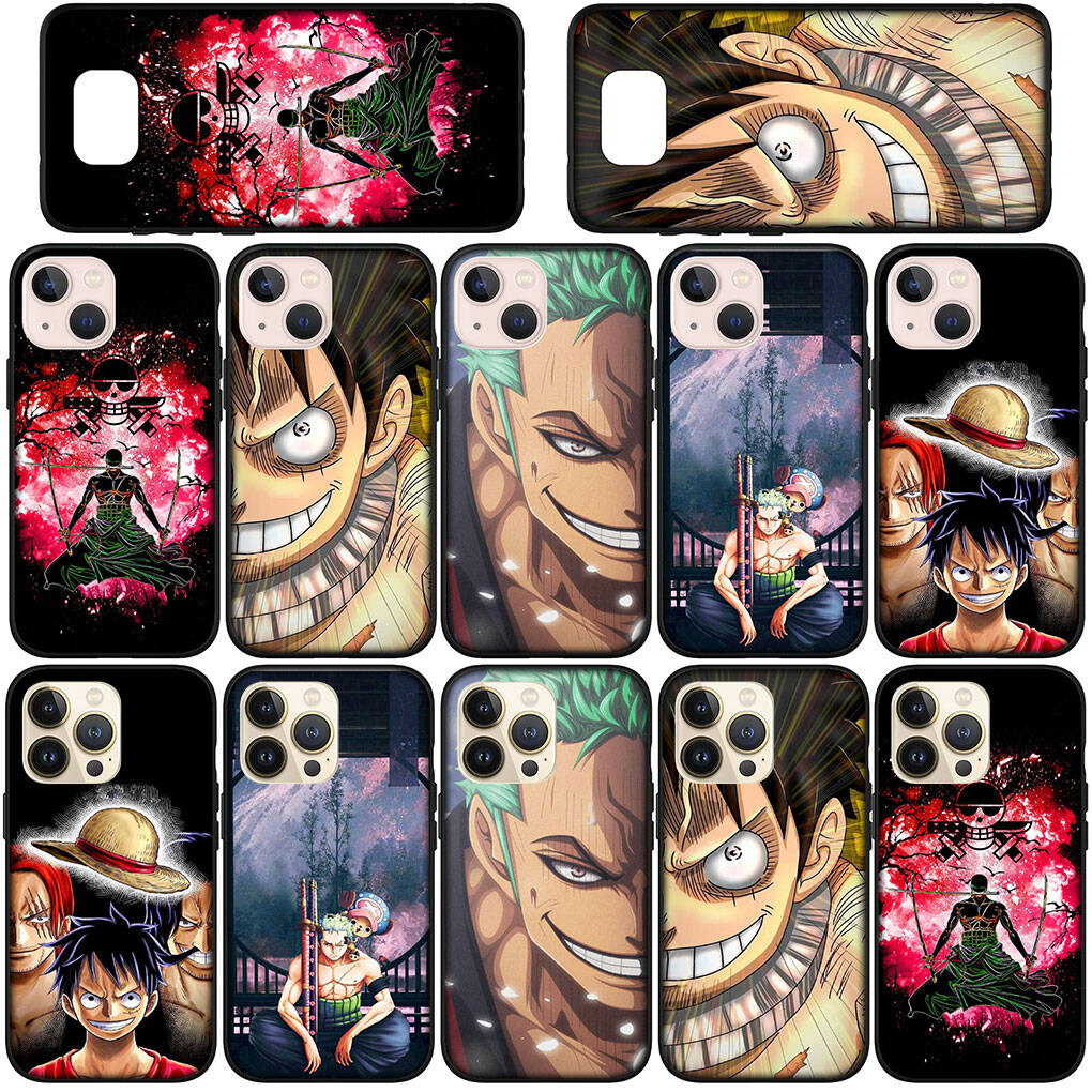 Pour Samsung Galaxy S25 S24 S23 S22 Ultra FE Plus A17 A37 A57 A56 A55 A06 A16 A15 A36 A26 A35 A05 A25 A54 A34 Coque Dessin Animé Luffy Roronoa Zoro One Piece