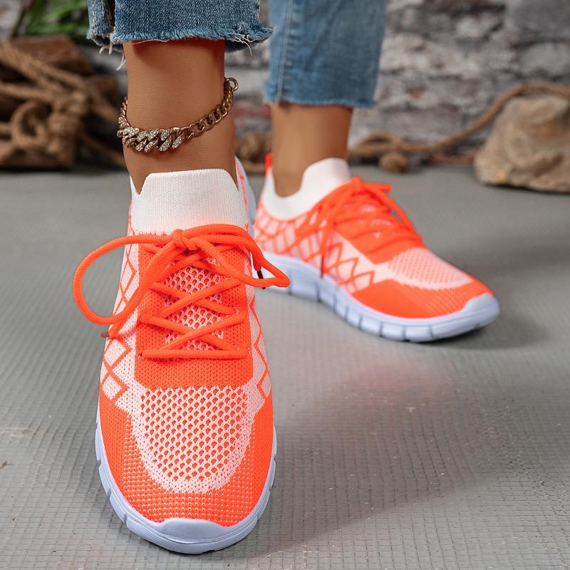 2026 New Plus Size Casual Shoes Women's Fashion Comfortable Fly Woven Flat Shoes Mesh Breathable Lightweight Wedge Sneaker