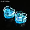 A Pair of 8-50mm Lightweight Hypoallergenic Heart Abalone Shell Acrylic Ear Tunnels - Ear Gauges Piercing Jewelry