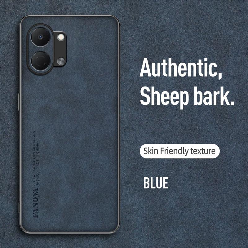 

EUCAGR Case For Tecno Spark Go3 Sheepskin PU Leather Back Protection PC Anti-drop Cover For Tecno Spark Go 3 Protection Funda Tecno Spark Go 3 синий
