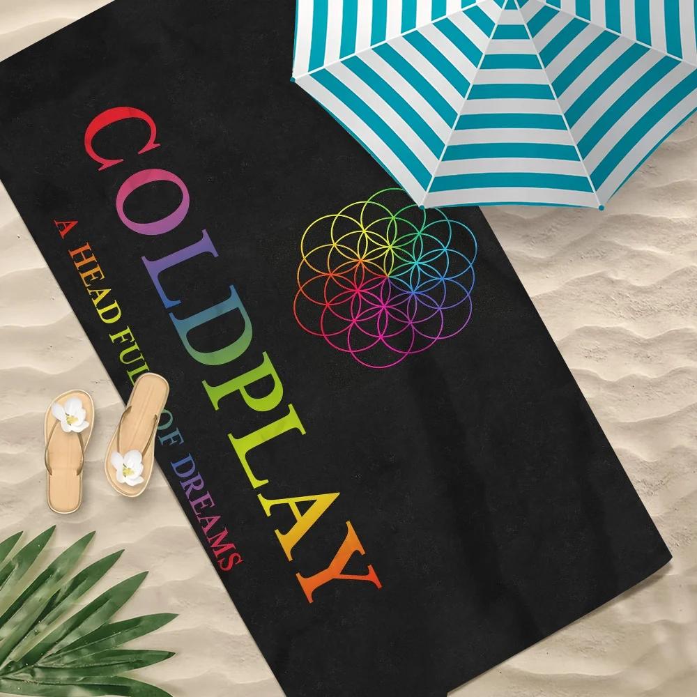 R-Rock C-Coldplay Band Towel Pool Beach Towel Portable Quick Fast Dry Sand Outdoor Travel Swim Blanket Thin Mat Bath Towel