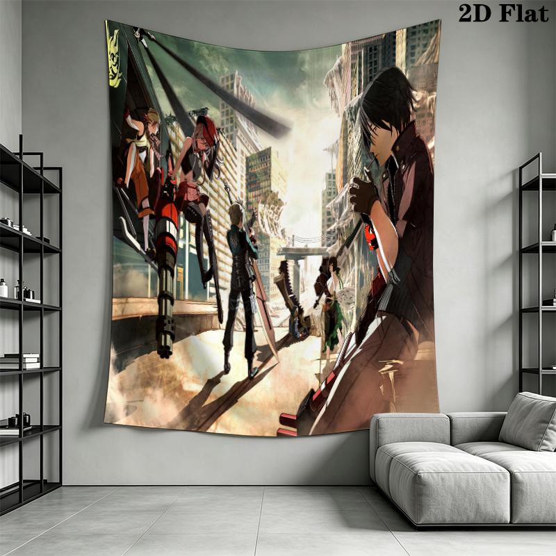 God Eater Wall Tapestry Aesthetic Wall Hanging Printed Fabric Blanket Decorative Tapestries for Bedroom Living Room Home Decor