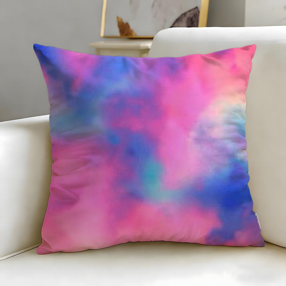 Tie-Dye Cushion Cover Soft & Easy-Wash Pillow Case – Versatile For Couch, Bed, Travel And Office