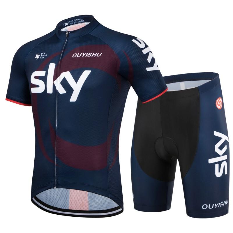 Mens Cycling Jersey Shorts Set With Gel Pad Breathable Quick-Dry Mountain Bike Apparel