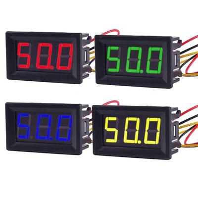 Yellow DC Voltmeter,Three Wire High Precision LED Display Waterproof Digital Voltage Meter 0-100V