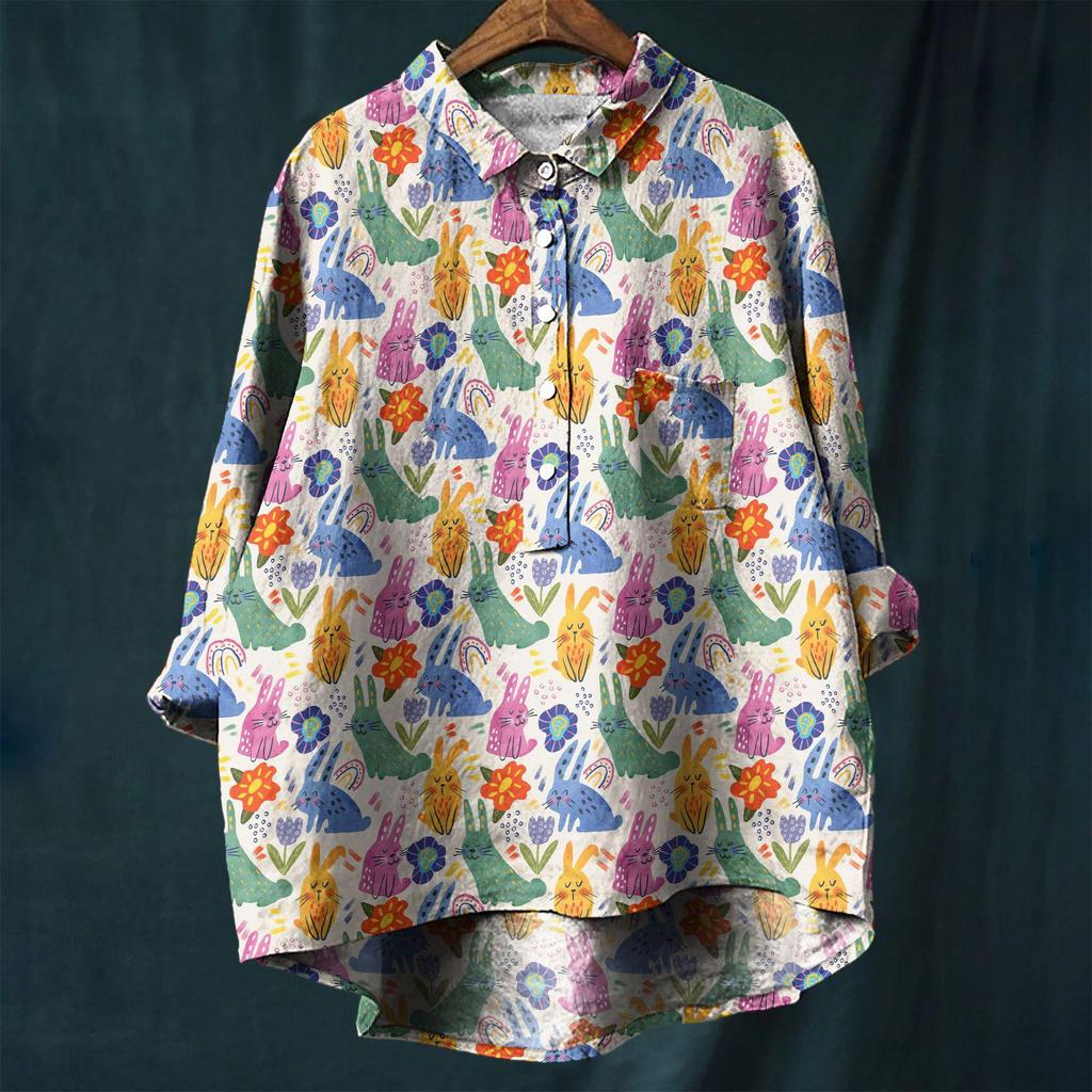 2025 European & American Casual Holiday Long-Sleeve Hawaiian Print Shirt