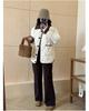 Contrast Color Thin Light Lapel Warm Short Loose Autumn Jacket