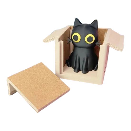 4 stk Søt Katt Boks Brikkesett Katteformede Brikker Sklisikre Varmeunderlag Kattunge i Boks Brikker Skrivebord Kaffebord Dekor for Katteelskere