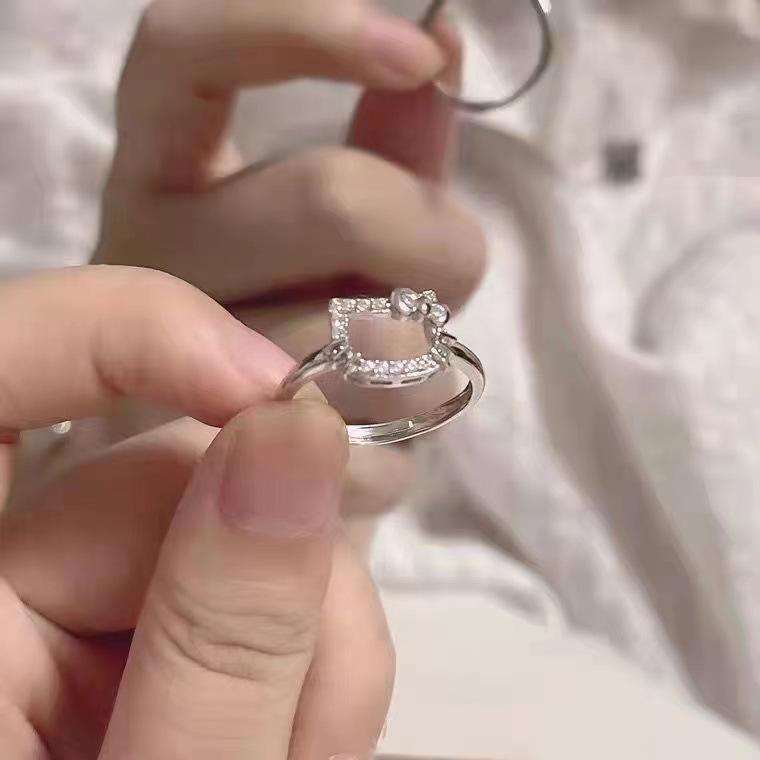 Verstellbares Ring-Set im koreanischen Stil für Damen - Enthält offene Zeigefinger- und Kettenringe