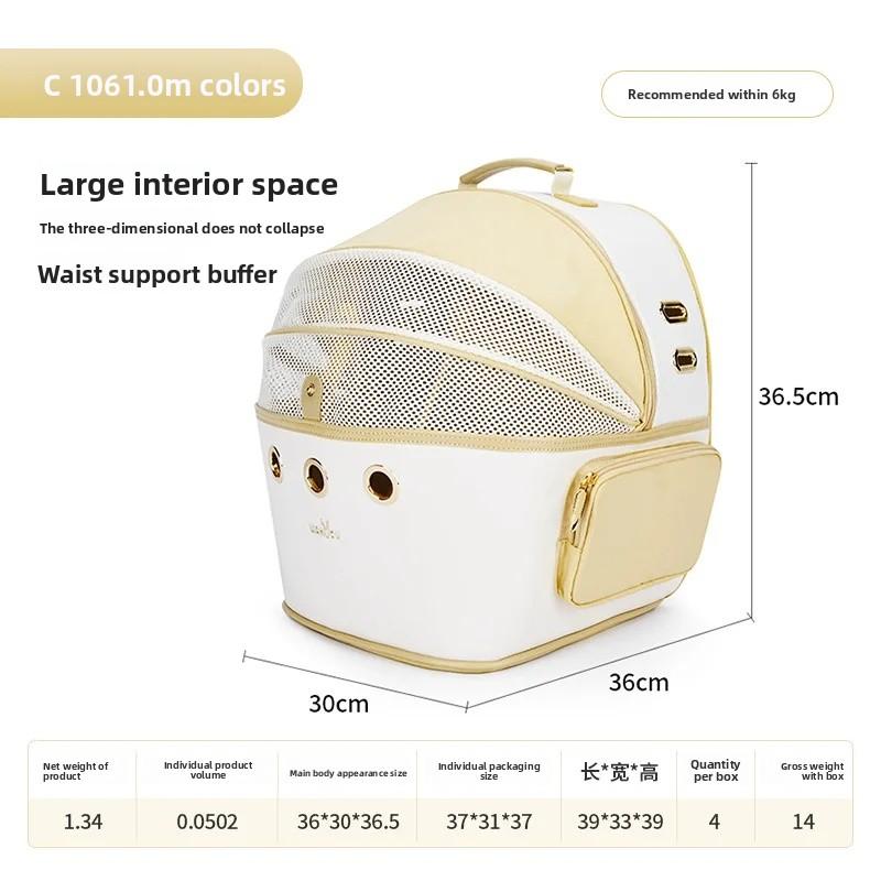 

Portable Ice Cream Style Breathable Cat Dog Carrier Backpack Double Shoulder for Outdoor Travel