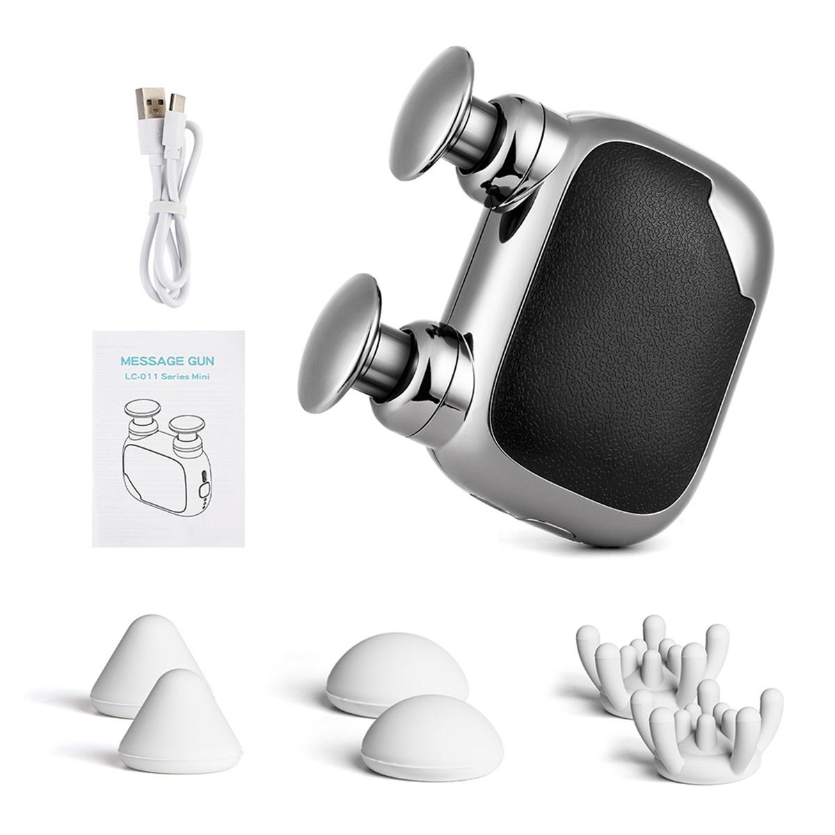 Pocket Mini Massage Gun Fascia Machine With Silicone Massage Head Muscle Relaxation Vibrating Gun Rod Massage Fitness