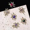 12-Pack Halloween Nail Ornaments Spider Nail Ornaments for Acrylic Nails Kawaii 3D Gold Nail Ornaments Silver Nails Rhinestones 6 Styles Mix