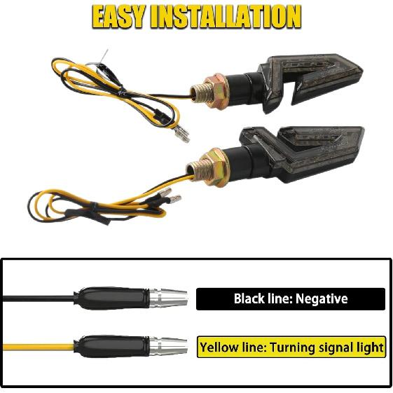 DREAMIZER 4PCS Arrow Motorcycle Turn Signals 15 LED 12V Motorcycle Blinkers Indicators Amber Lamp Compatiable for Motorbike Scooter Quad Cruiser Off