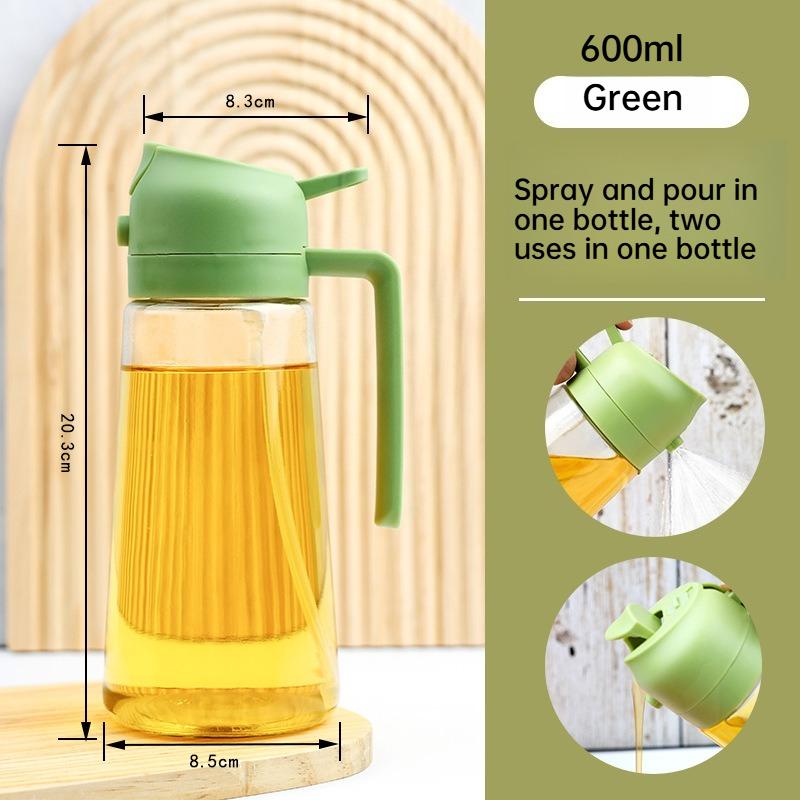 Glass Oil Bottle 2 In 1 Spray and Pour Kitchen Oil Dispenser for Home Cooking