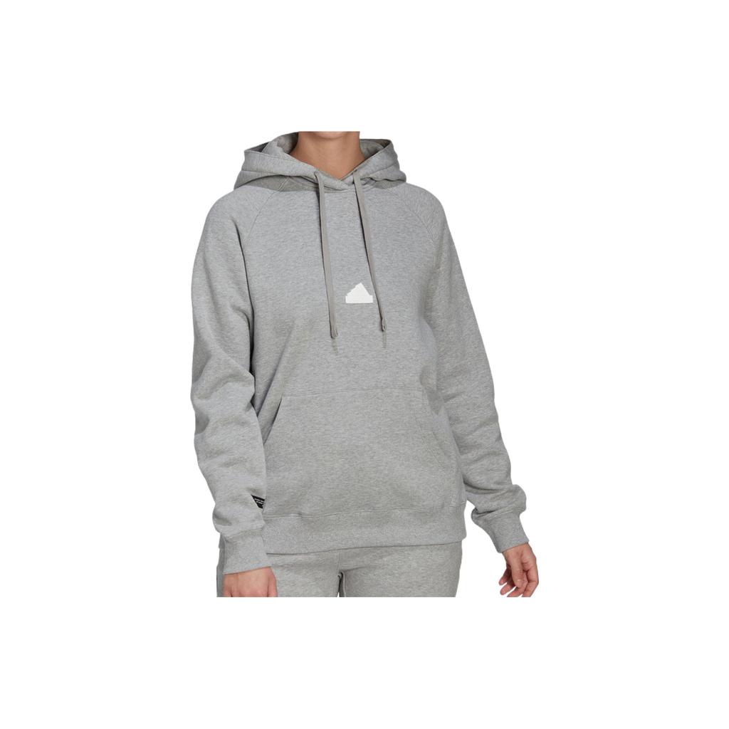 Adidas Solid Color Simple Sports Pullover Hoodie Long Sleeve Sweatshirt Women Tops Light-Grey HG4358