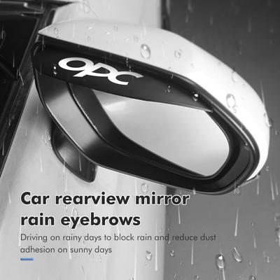 For 2Pcs Car Logo Sun Visor Rearview Mirror Rain Eyebrow Shield Sticker Mokka Astra H G J Corsa Zafira Insignia Meriva OPC