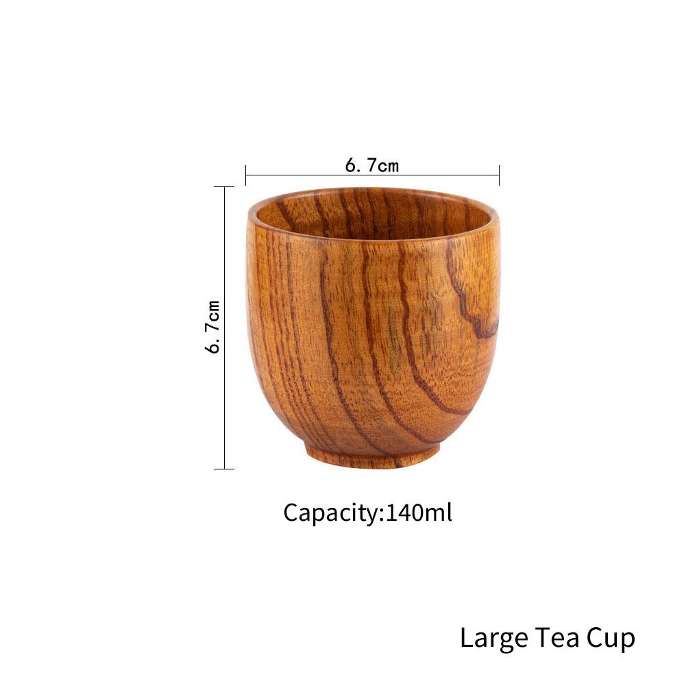 Jujube Wooden Handmade Water Coffee Mug Cup Tea Beer Juice Milk Mugs Drink Cups With Handle Coffee Beer Mug Retro Gift