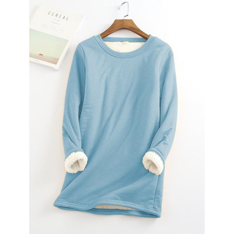 

JKASHDK Жіночі модні повсякденні блузки та сорочки з довгим рукавом і круглим вирізом весна-осінь. XXXXXL