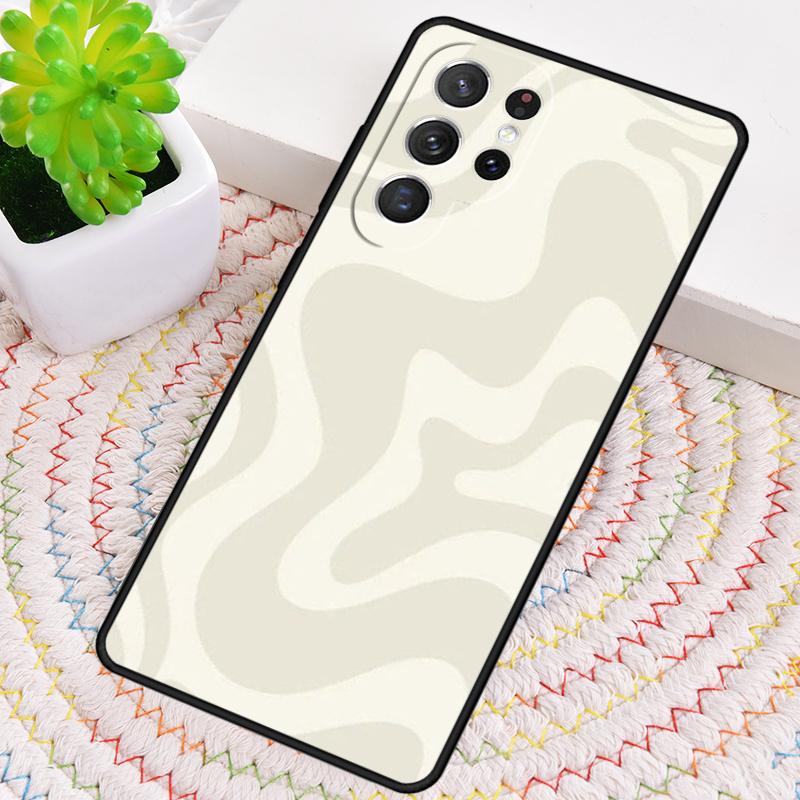 Liquid Swirl Abstract Beige Sage Green Phone Case For Samsung Galaxy Note 10 Pro S26 S25 S24 S23 S22 S21 Plus Ultra Cover