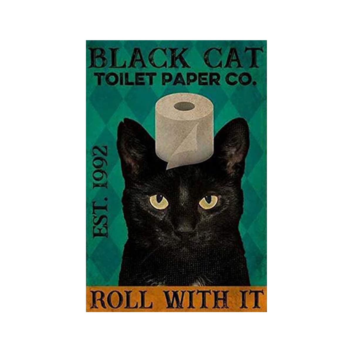 

1 Tin Cat Decorative Vintage Metal Easy to Store Vintage Mural Sign, Painting, 2030cm, Sign, Install, Coffee, Beer, Decor,