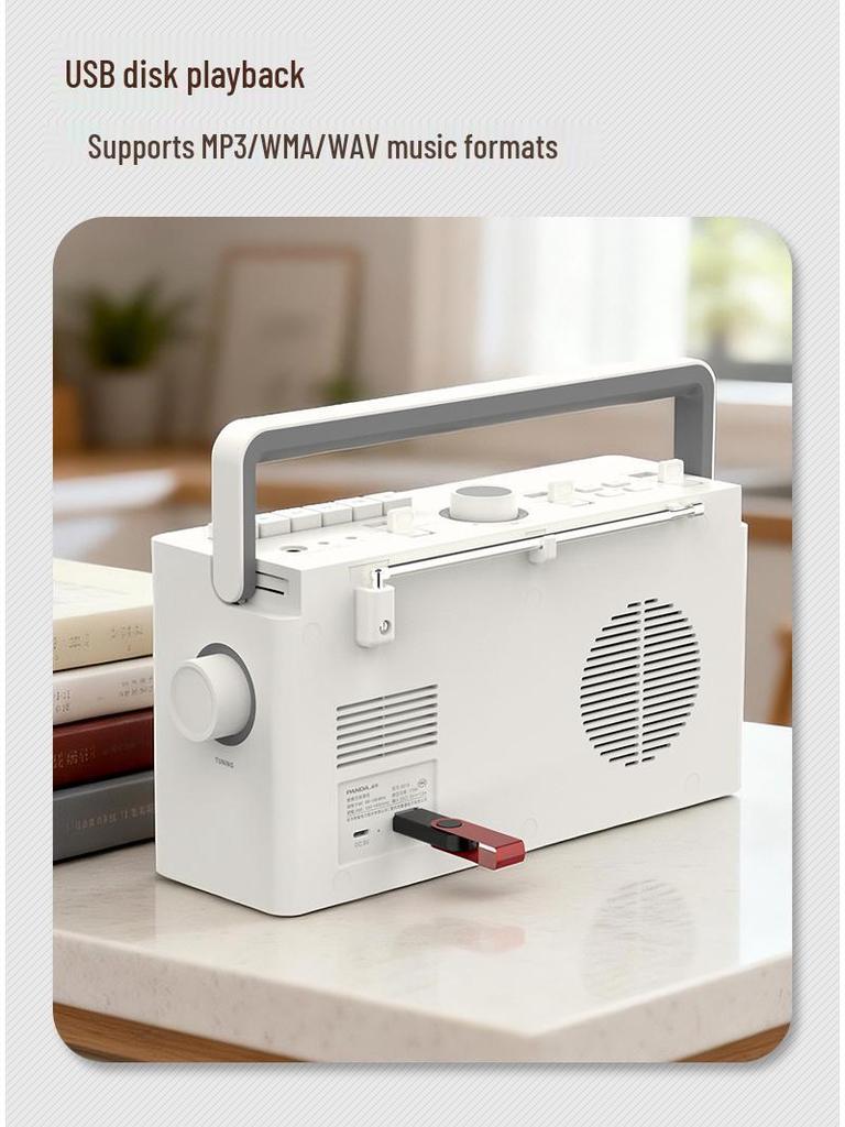 Panda6519 Retro Bluetooth Speaker: Cassette Player, Recorder, Radio, and Charger.