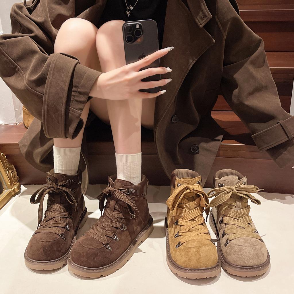 Fashion Platform Ankle Boots Women's Mid Heels Designer Shoes Winter 2025 Fashion Chelsea Boots New Goth Walking Lace Up Mujer De Botas