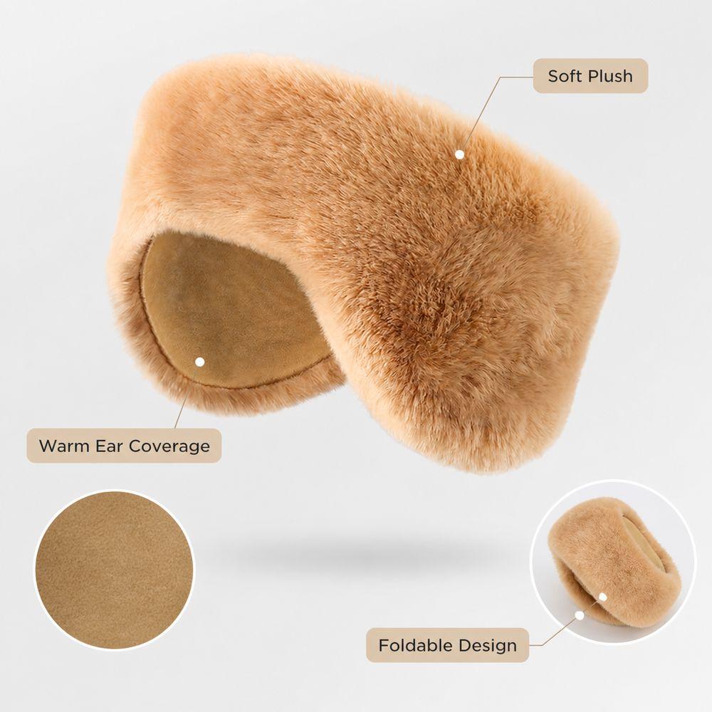 Foldable Earmuffs Winter Ear Warmers Faux Fur Plush Ear Muffs New Faux Fur Earmuffs for Car Fuse