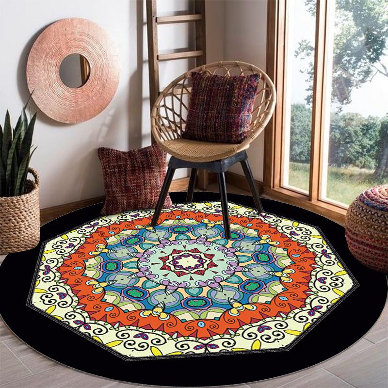 Round Carpet Living Room Coffee Table Sofa Hanging Basket Rocking Chair Home Carpet Floor Mat