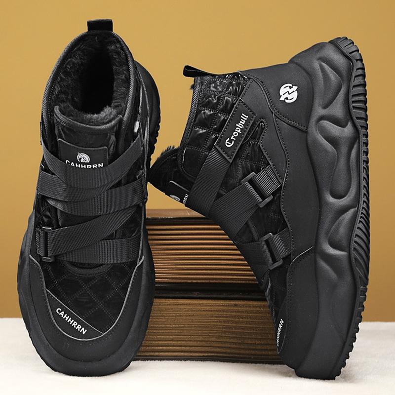 Vintersnöskor för män Håll värmen Bomullsskor Utomhus vandringsskor Plysch Varm Hög Ankel Boot Man Sneakers