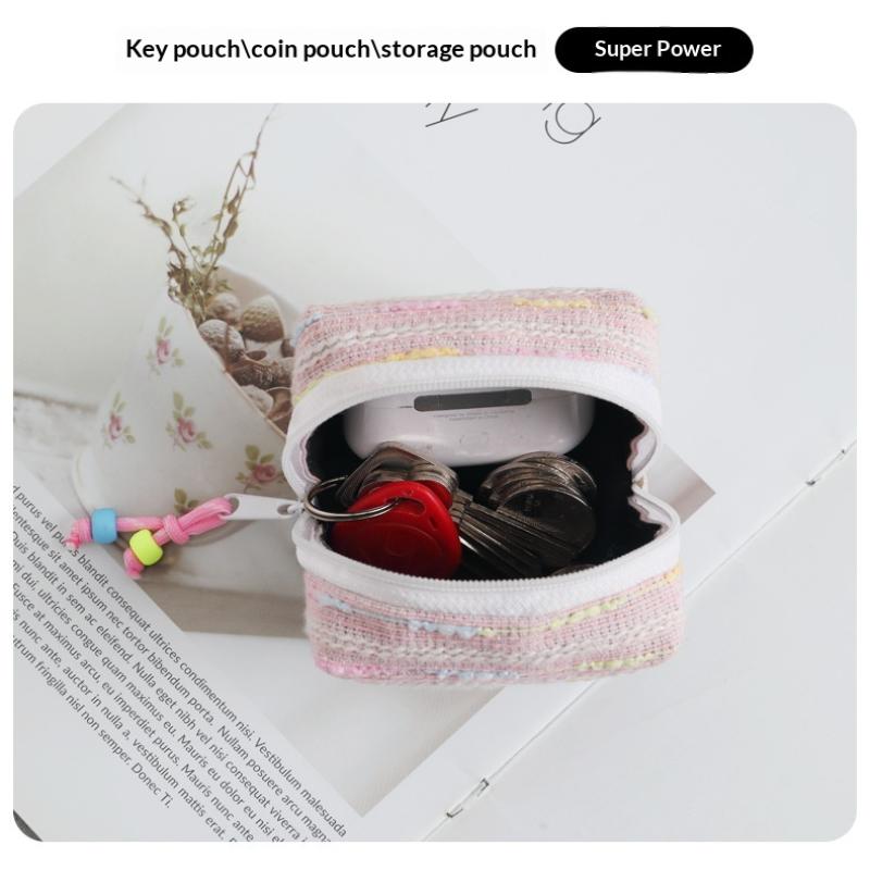 Cute Mini Earbud Carrying Case Waterproof Dustproof Storage Bag for Coins Keys Jewelry Travel Commute