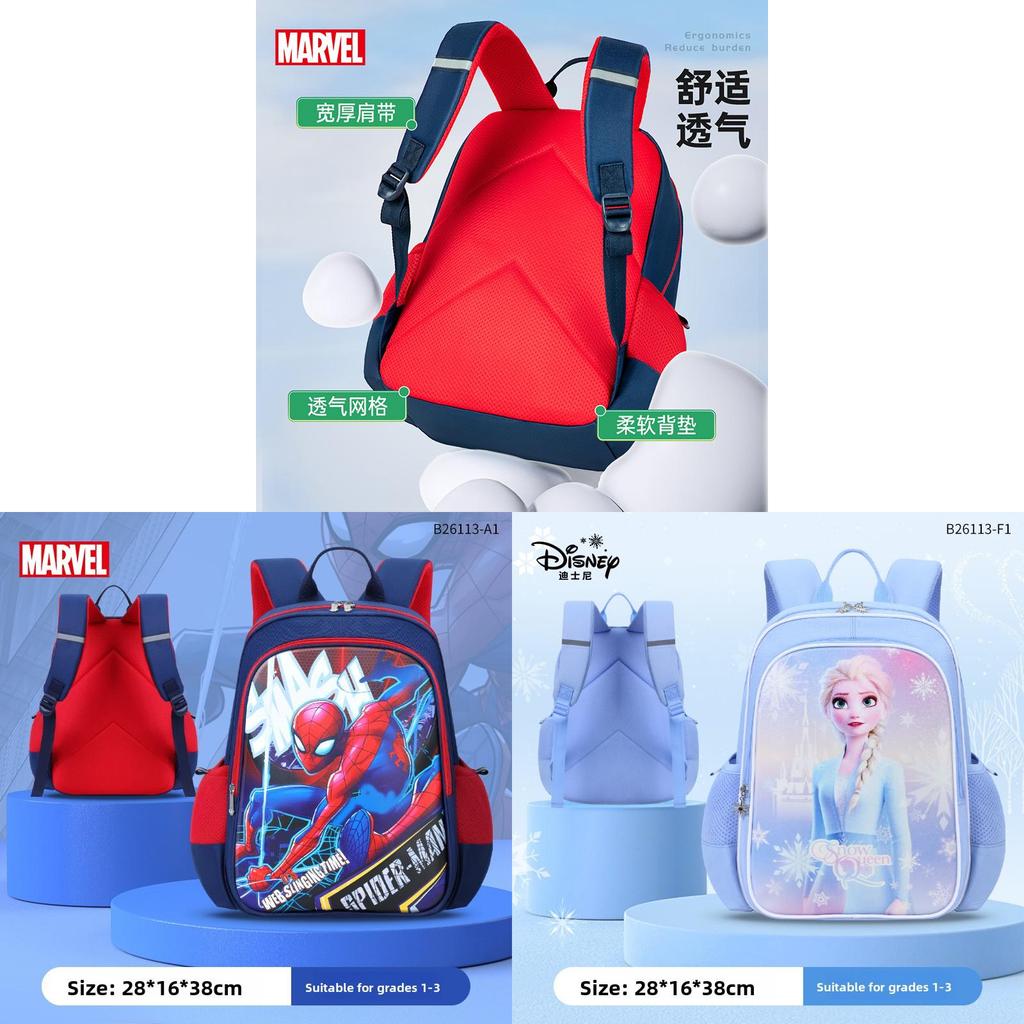 Spider Man Blue Kids Backpack With Waterproof Breathable Material For School And Night Safety