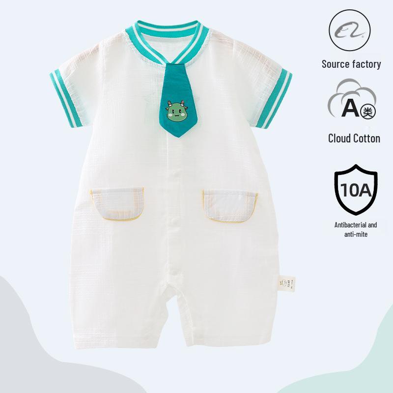 Popular Unisex Baby Summer Cotton Romper - Short Sleeve Bodysuit for Newborns