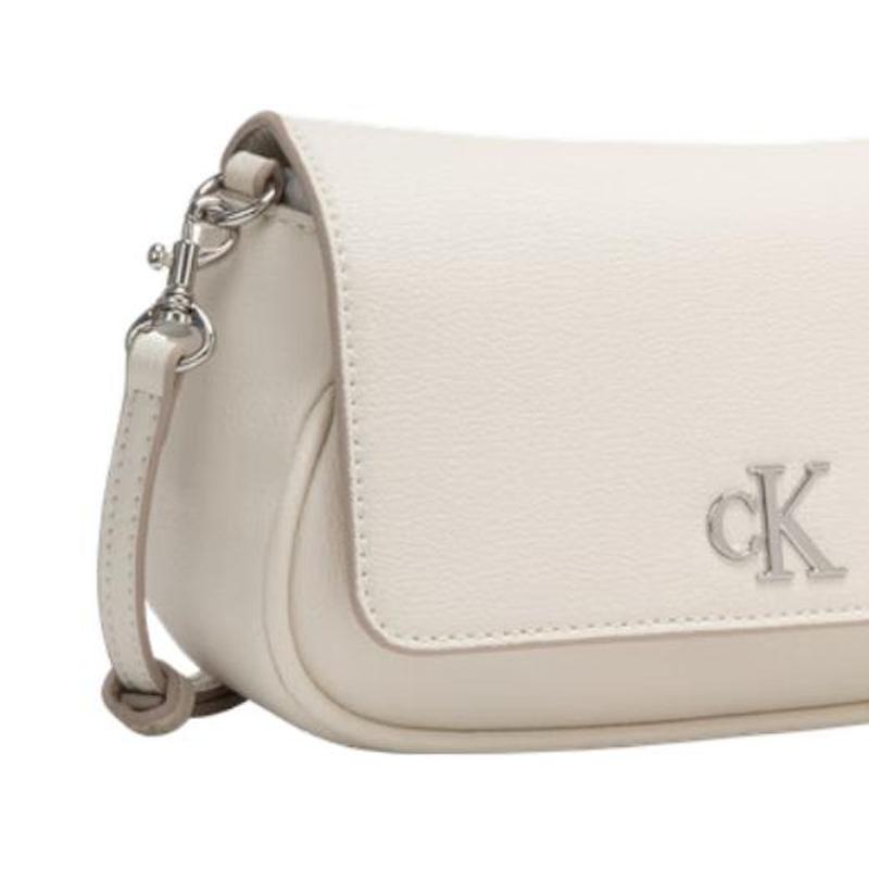 Calvin Klein Ss25 Metal Letter Chain Shoulder Bag Women Shoulder Bag Milk-White 4K3034G-67U