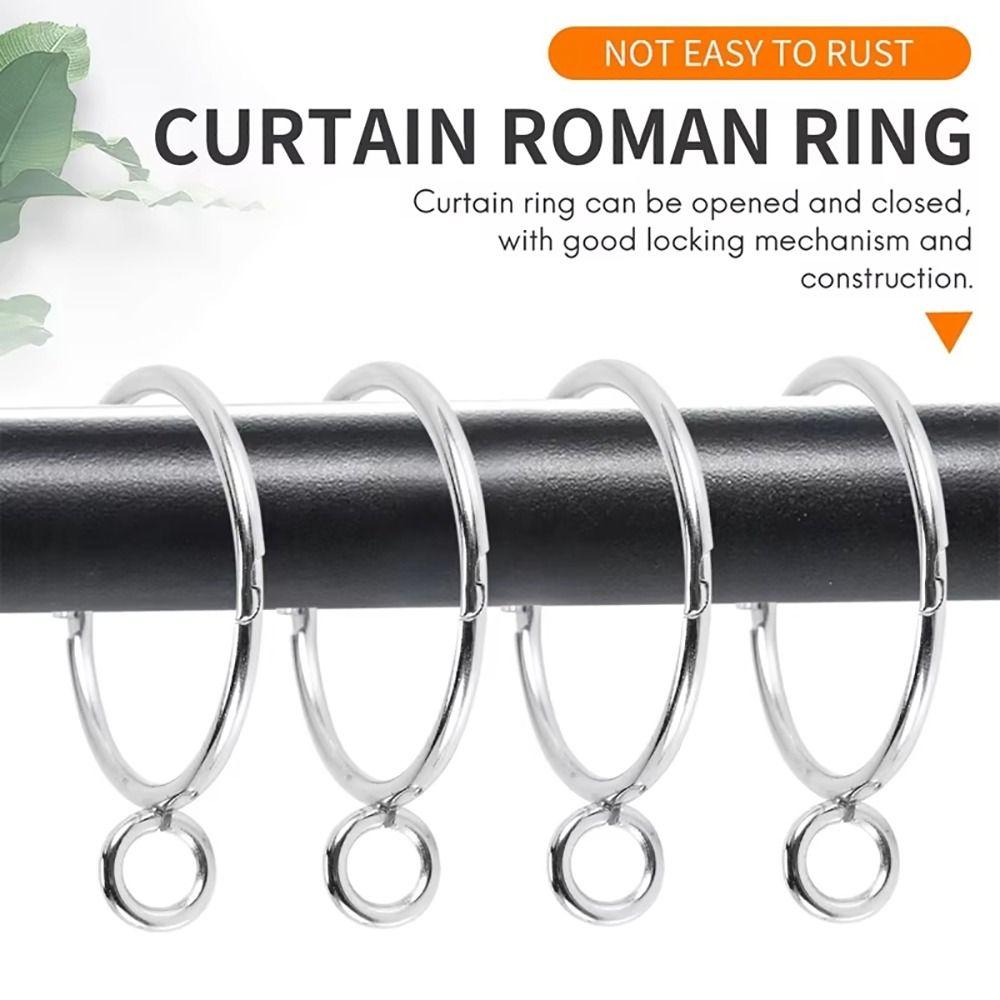 10 Piezas 38/50 mm Anillo para Colgar Cortina Herramienta de Almacenamiento Gancho Metálico para Cortina de Ducha Toalla Ferretería de Baño Con Ojales